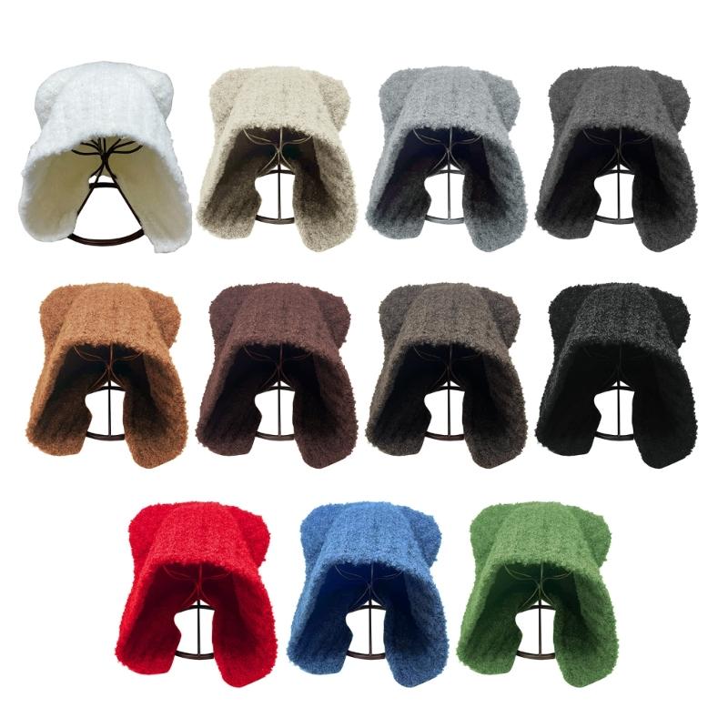 Fuzzy Women Hat Bear Casual for Elegant Graffiti Writers Turntablists Casual Winter Warm Hat for Teen Girls