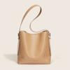 Women's Cowhide Bag Versatile Commuting Bucket Bag 2025 New Genuine Leather Women's Bag High-End Niche Design Shoulder Bag