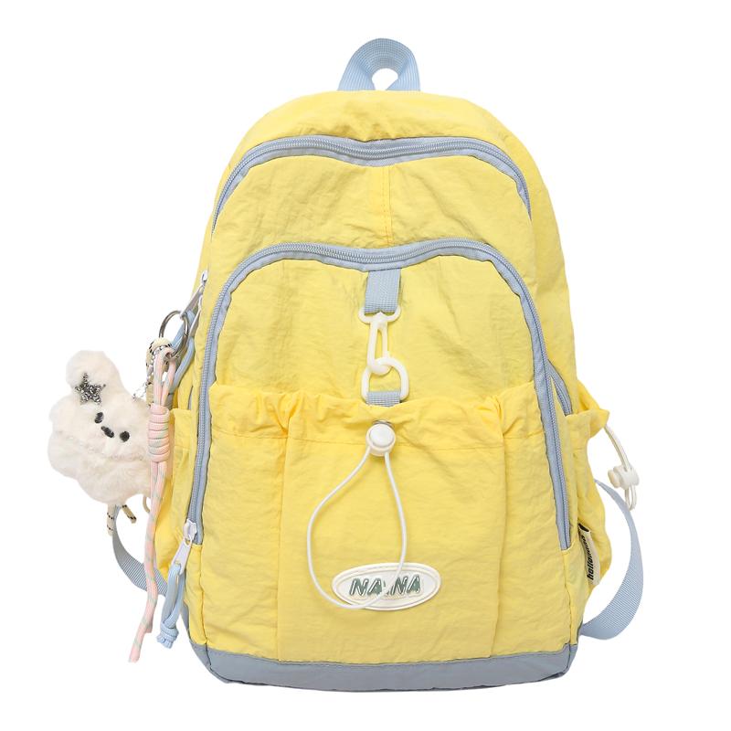 

Large Capacity Backpack Junior High School Student Schoolbag Women s Lightweight Backpack жовтий