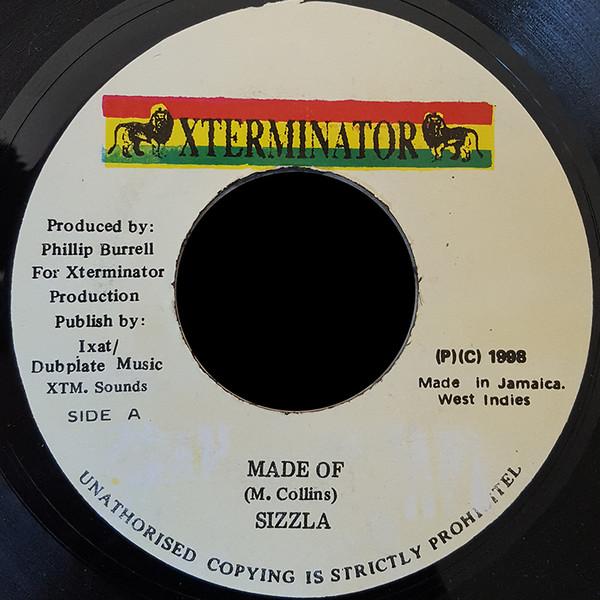 

7inch Record SIZZLA - Made Of NONE XTerminator 1998 Jamaica Reggae, Ska & Dub Used