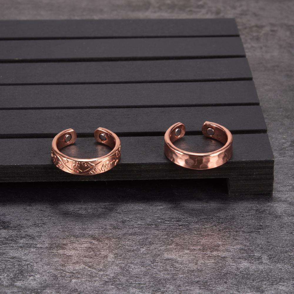 Anelli in Rame Puro Magnetici Salute Energia Dita Manicotto Aperto Anello Regolabile Donna Uomo Fedi Nuziali Larghezza 6mm Gioielli Minimalisti