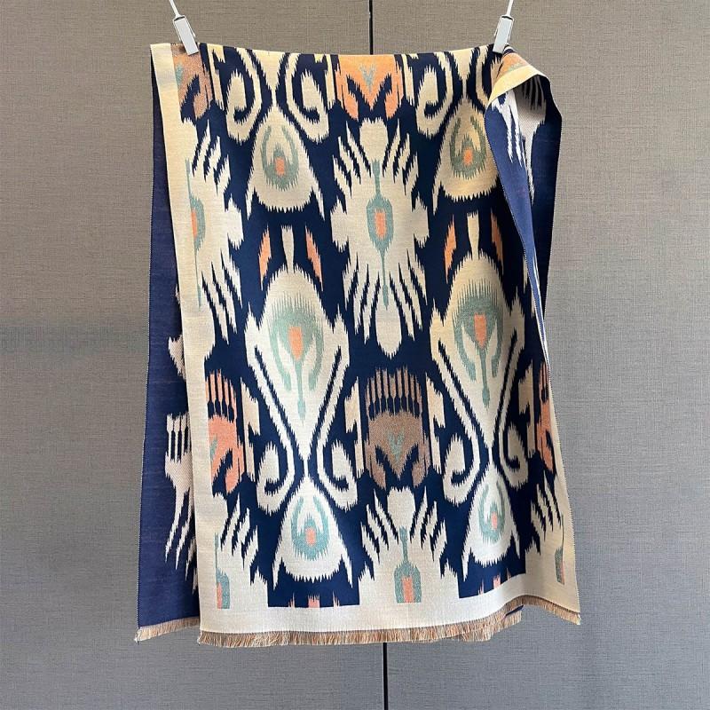 Soft Faux Cashmere Scarf Women With Paisley Warm Thick Wrap Shawl Winter