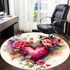 1pc Love Romance Office Round Area Rug, Indoor Mat Suitable ForOffice, Under Office Chairs Bedroom Living Room Home Decor T214
