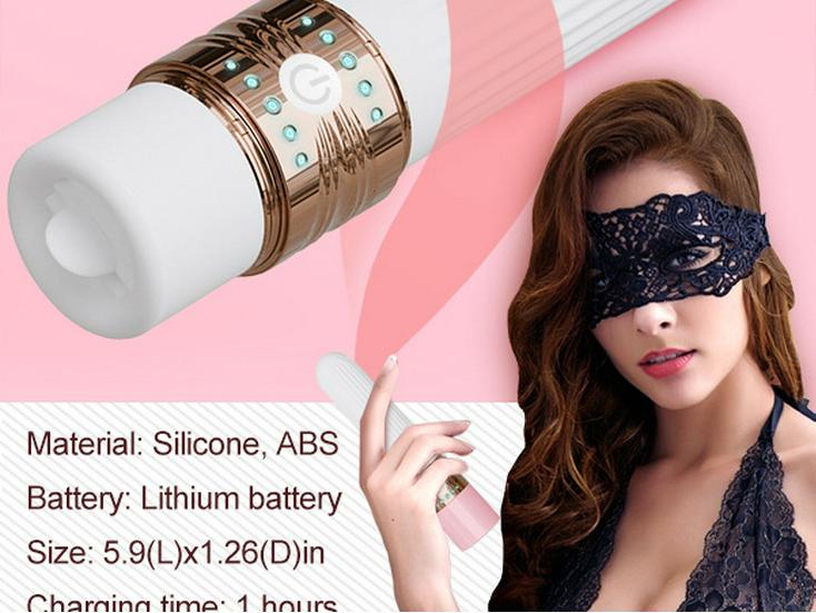 C310 Lippenstift Klitoris Vibrator & Zunge Leckendes Doppelkopf Massagegerät