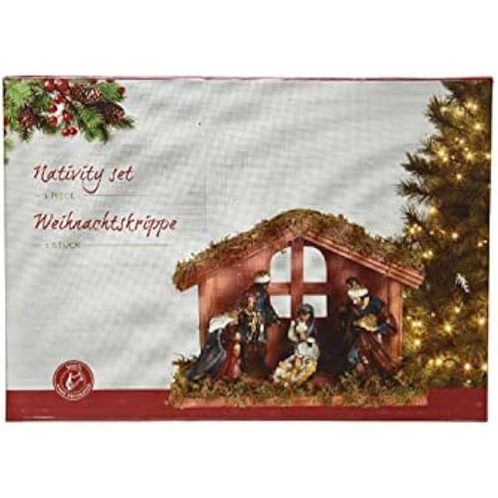 Crèche De Noël - KAEMINGK - 10x20x14cm - MDF - 6 Pièces - Mixte