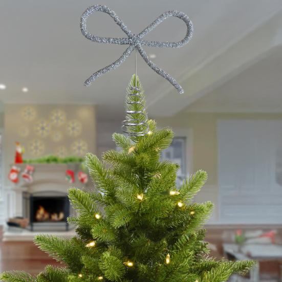 9,8" Mašle s kamínky Špička na stromek Zlatá/Stříbrná Mašle s kamínky Ozdoba na špičku stromku na Vánoce, svátky, svatbu, narozeninovou oslavu