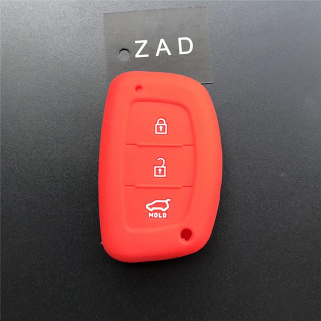 ZAD 3 button silicone rubber car key case cover holder set for hyundai tucson mister ix35 solaris i25 i30 accent smart key case