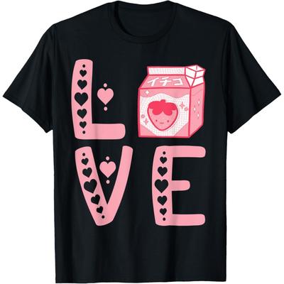 Strawberry Milk Retro 90s Strawberry Shake Pink Carton T-Shirt