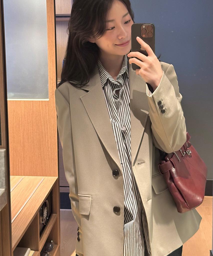 MIND BRIDGE WOMEN [W] Oversized Single Two-Button Blazer - 3 Colors