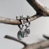 Серебряные серьги с натуральным агатом 3.132ct, фианитами (2208327)