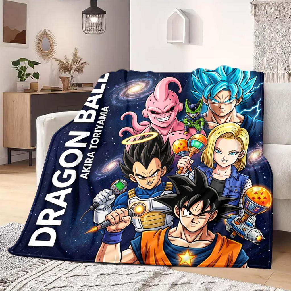 Dragon Ball Printed Flannel Blanket Warm Comfortable, For Bedrooms, Sofas, Beds, Chairs, Picnics, Travel -HE1