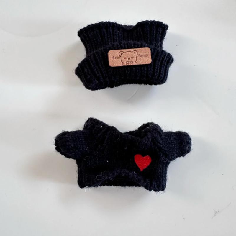 17cm Cute Bunny Doll Accessories Knitted Clothes Rabbit Ears Hat Heart Sweater Toy Collectors Labubu 1/4pc with for Kid Friendly Entertaining Fun Play