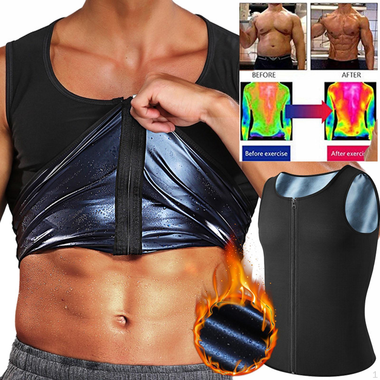 Men s Heat Trapping Front Zipper Sweat Enhancing Vest 2XL 3XL