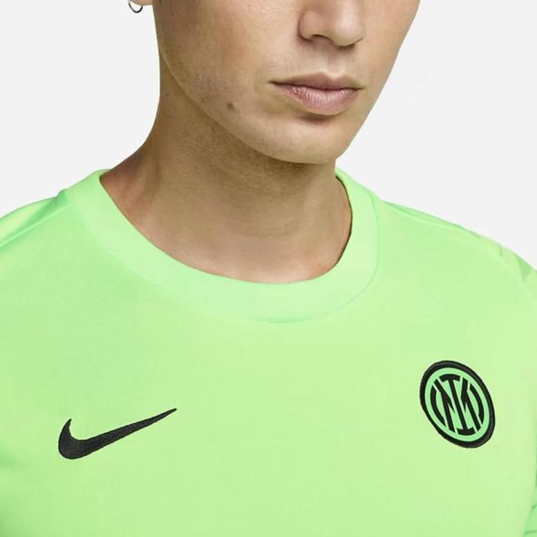Nike חולצת טריקו קצרה לאימוני כדורגל אינטר מילאן עם הדפסת לוגו המותג גברים ירוק DB6915-302