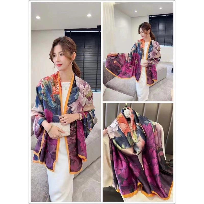 New Style of Beautiful Brocade Scarf for Women's Spring and Autumn Style Fashionable Korean Style with Versatile Style Hangzhou Silk Scarf Shawl