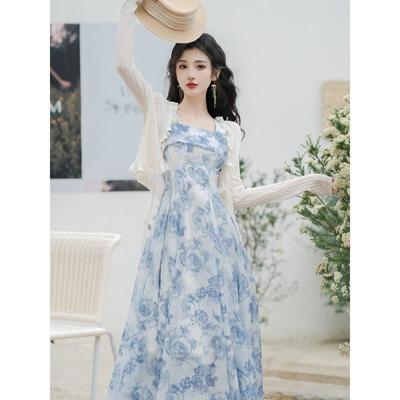 2023 Women's Summer Fairy Mori Style Sunscreen Cardigan & Camisole Dress Set