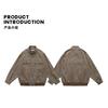Mens Womens Vintage Herringbone Harrington Jacket Stand Collar Casual Outerwear Fall 2025