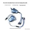 Customizable Mecha-Style Retractable 3-in-1 Fast Charging Cable with Logo Print