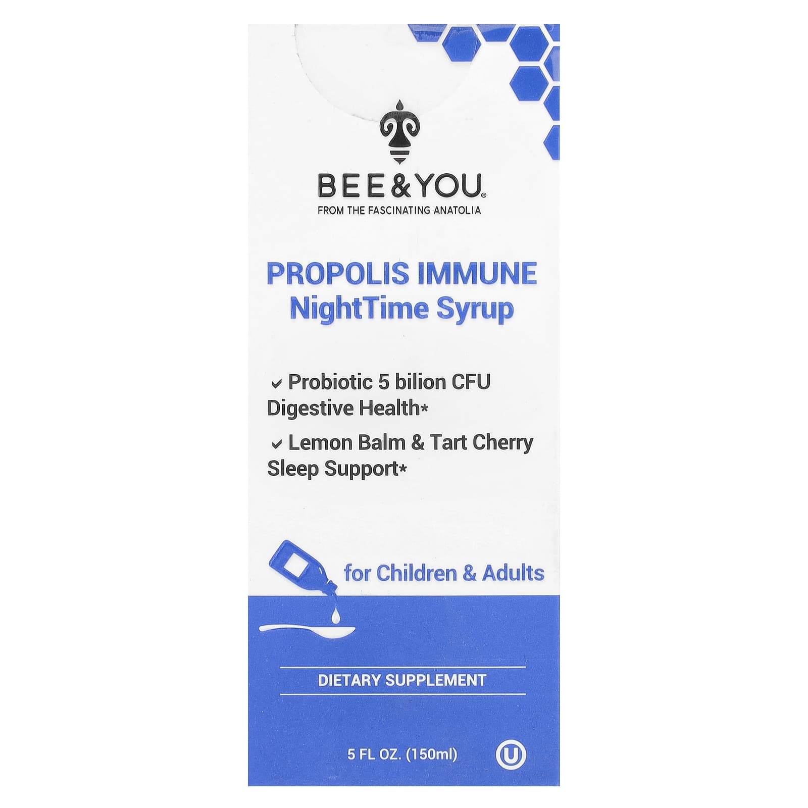 

Bee & You, Propolis Immune, Night Syrup, Children & Adults, 150Ml(5Fl Oz)