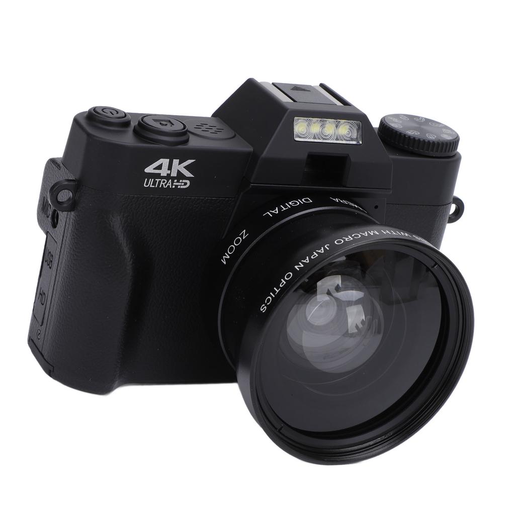4K Digital Camera 60FPS 56MP 3in IPS Touch Screen 16X Zoom 270 Deg Rotation for Travel Camping