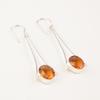 Natural Citrine Gemstone 925 Sterling Silver Handmade Drop/Dangle Earrings 2.63" EE-136-5