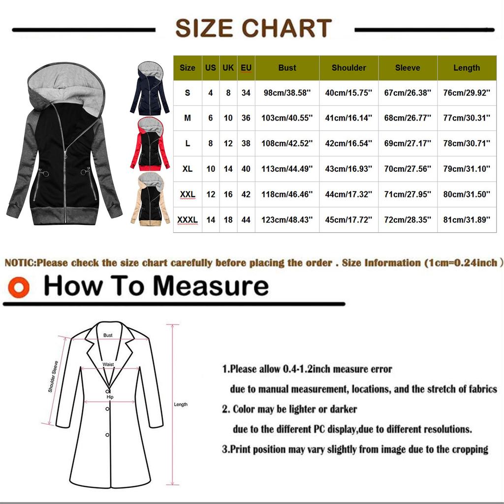 Womens Fashion Patchwork Pullover Tops Long Sleeves Loose Coat Casual Jackets