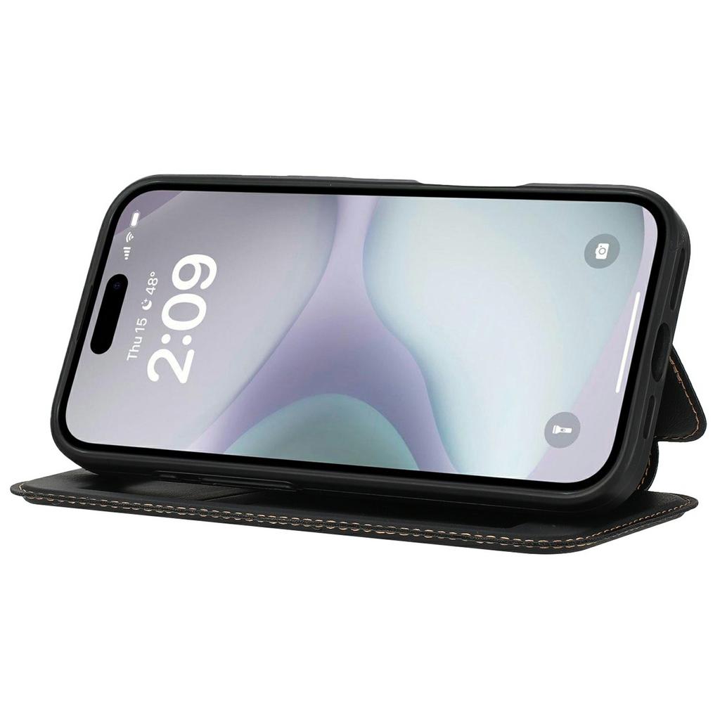 For iPhone 16 Pro Case Magnetic Closure Card Slot Leather Flip Phone Cover