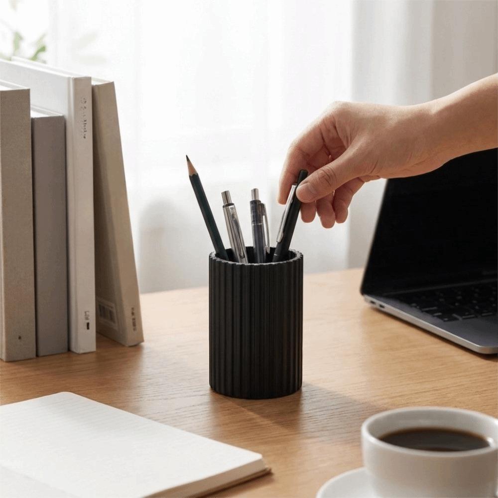 3D Printed Striped Pen Holder Minimalist Desk Stationery Storage Pencil Holder  Bathroom Storage