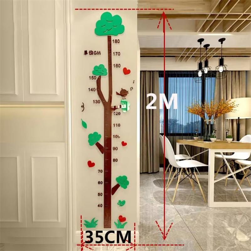 Cartoon Children's Height Measure Wall Sticker Cartoon Growth Chart Baby Room Wall Sticker Home Decoration Acrylic Wall Sticker