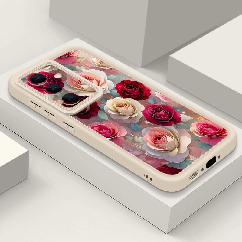 Oil Painting Rose Flowers Pattern Case For Samsung Galaxy S26 Ultra S25 Edge S24 Plus S23 S22 S21 FE A15 A35 A55 A16 A26 A36 A56 A17 A37 A57 5G Cover