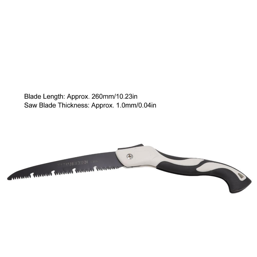 2PCS Portable Manganese Steel Folding Saw Triple Cut Teeth Black Hand Saw Foldable Curved Blade Pruning Handsaw