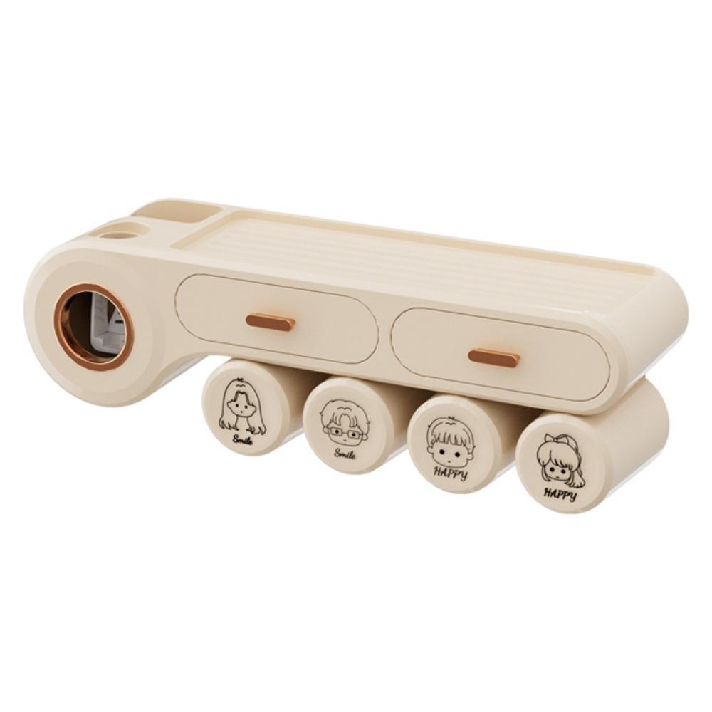 

Non Perforated Toothpaste Shelf Wall Mount Bathroom Storage Shelf Family Storage вершковий