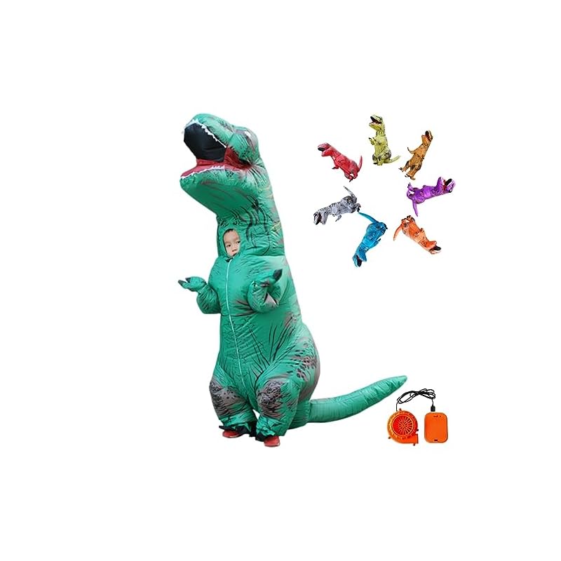 REKUCCI Tyrannosaurus Rex Dinosaur Costume, Inflatable Dinosaur Costume for Halloween, Adults and Children, Christmas, Birthdays, School Festivals,