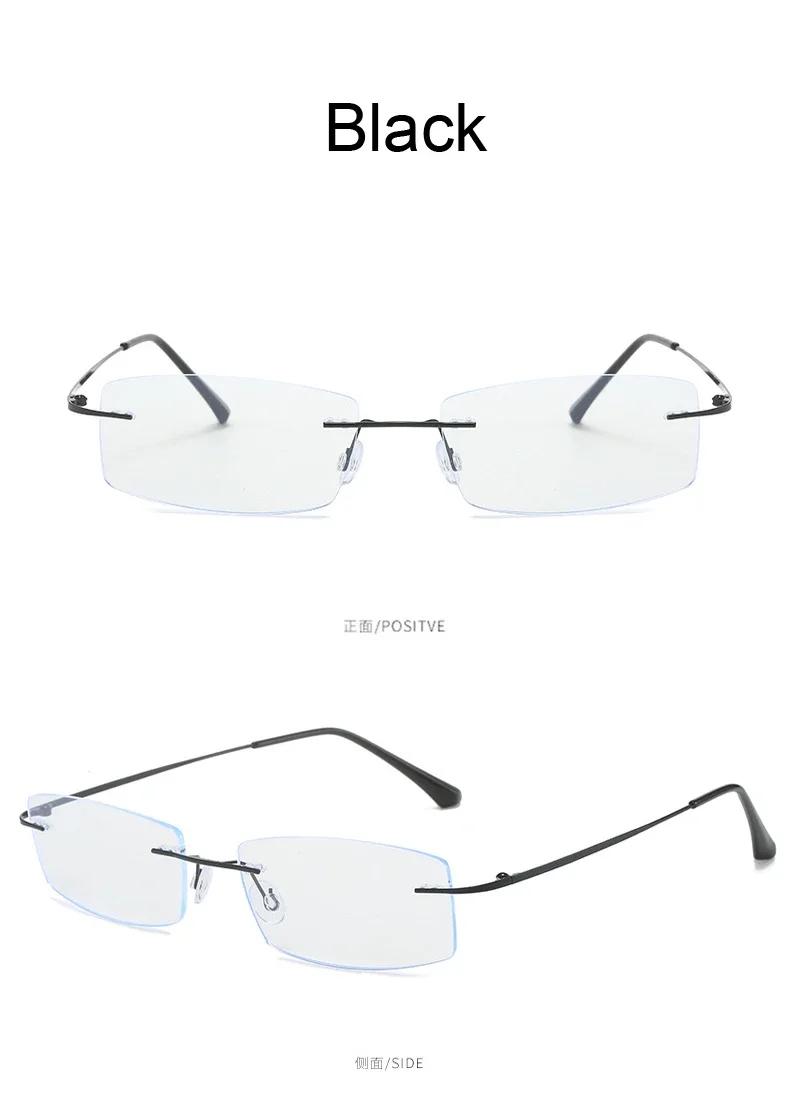 

Ultra Light Frameless Gold Wire Glasses Handsome Elegant Anti Blue Light Near Sight Eyewear Fashion Finished Myopia Glasses -2.5 чорний
