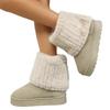 New Large Size Round Head Flip Fluffy Short Snow Boots Women's Thick-soled Warm and Piled Thickened Cotton Shoes