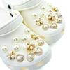 24PCS Summer Fashion Shoe Charms Set Accessories for Clogs Shoe Buckle Pearl Diamond Flower DIY Shoes Decorations