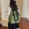 Color Contrast Backpack Women's Large Capacity Commuter Handbag Multi-Functional Plaid Tote Bag