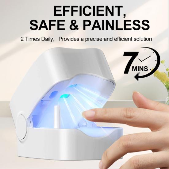 Portable Nail Therapy Lamp 910nm Infrared & 407nm Blue Light for Toenail Health Nail Fungus Treatment Device for Thick Damaged Nails