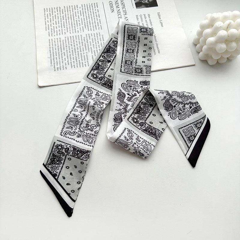 Women Twill Decorative Ribbon Small Scarf for Binding Bag Handle Ribbon Hair Band Small Scarf Headband Skinny Bag Scarves