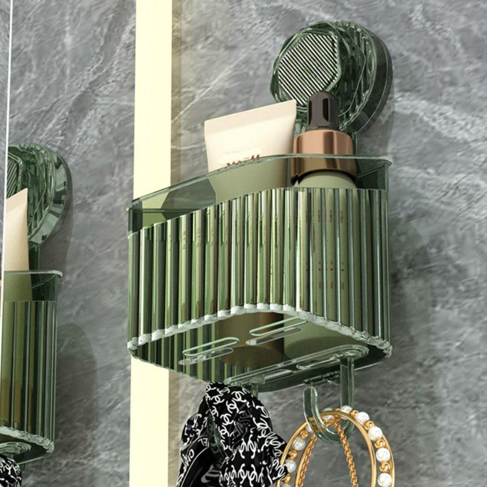 Organizer Shower Storage Rack Punch Free Bathroom Shower Basket Suction Cup Shelf  Kitchen