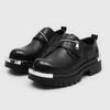 Thick Sole Big Head Metal Style Derby Shoes for Men Zipper Decorati Anti Kick Anti Slip Persalized Casual Youth Men Shoes