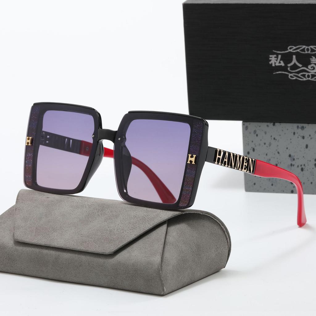 H Letter Polarized Sunglasses Women'S Large Frame, Sunglasses With Light Luxury And Thin Face Versatile Fashion Trend