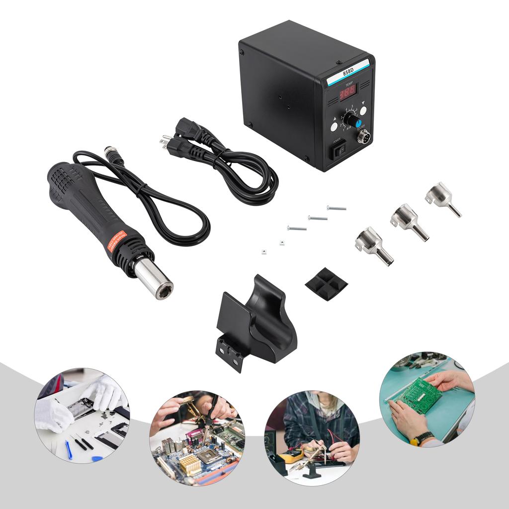 Hot Air Rework Station, 110V SMD Soldering Station with Hot Air Gun Kit