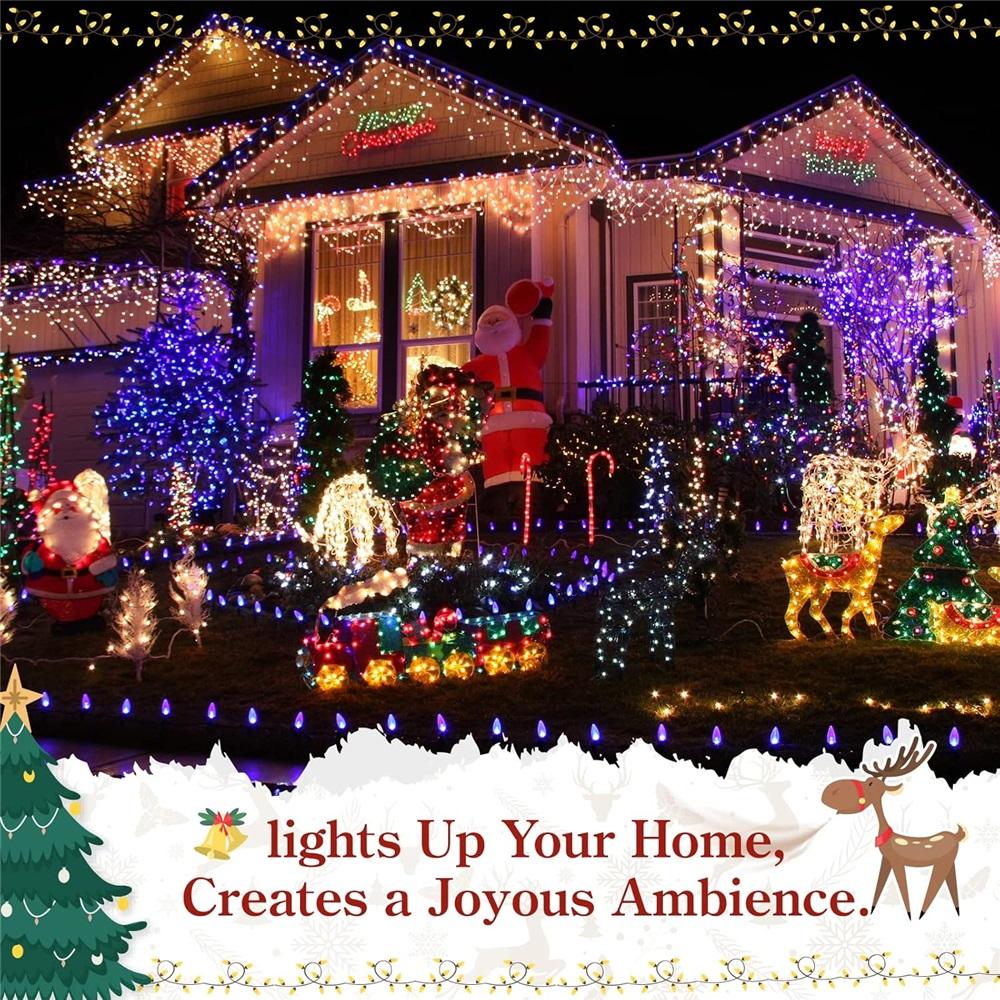 100 Bucăți Cleme Lumini de Crăciun Cârlige Jgheab Exterior - Pentru Agățarea Luminilor Decorative de Exterior în Șir de Halloween, Crăciun, Pom de Crăciun, Acoperișuri (Negru)