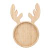 Xmas Wood Serving Platter Reindeer Shaped Snack Appetizer Tray Cheese Charcuterie Board Cookies Salad Plate Holiday