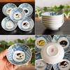 Waza no Kura Stylish Tableware, Kutani Ware Small Bowls, Set of 5, Sleeping Cat Design, Ceramic, High-End Brand, Japanese Tableware, Traditional Japan
