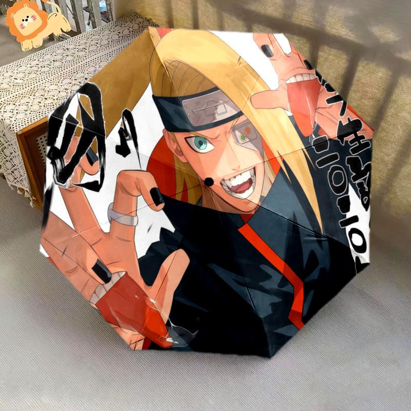 1 PC Automatic Folding Umbrella - Naruto Pattern Portable Foldable Design With 8 Ribs Christmas Birthday Gifts
