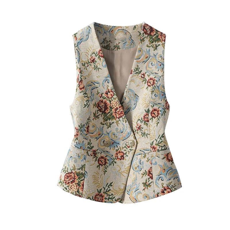 Gilet Giacca da Donna Primavera Autunno Senza Maniche Gilet Suit da Donna Temperamento Versatile Ampio Gilet Giacca da Donna