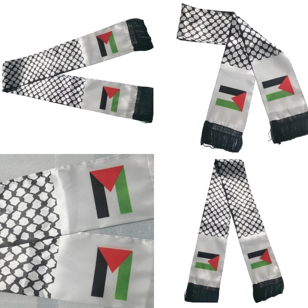 Palästina Gaza Unterstützungsflagge Druck Polyester Schal Fan Fußball Souvenir Geschenk