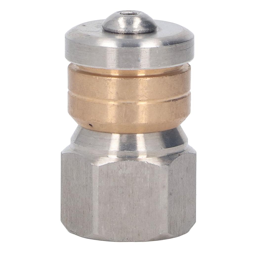 Pressure Washer Nozzle Stainless Steel Brass Compact Mini Drain Sewer Nozzle for Hot and Cold Water 5000 PSI G3 8in